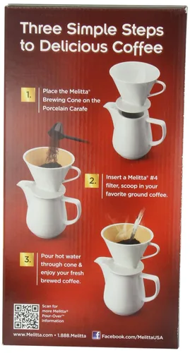 Miniatura 4 de Melitta cafetera, cápsula con vertedor más taza para viaje paquete de 2., 6 tazas con jarra de porcelana, paquete de de 1