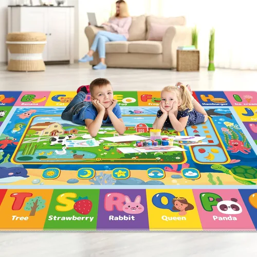 Miniatura 3 de Tapete de juego para el suelo, tapete de juego para niños, tapete educativo para el tiempo boca abajo, tapete de juego ABC suave para niños