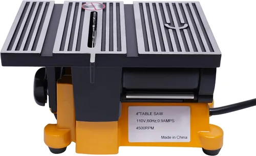 Miniatura 4 de Mini banco de sierra de mesa de 90 W 1/8 HP de 4 pulgadas, máquina de corte de piedra de vidrio y madera, mini herramienta de corte de sierra