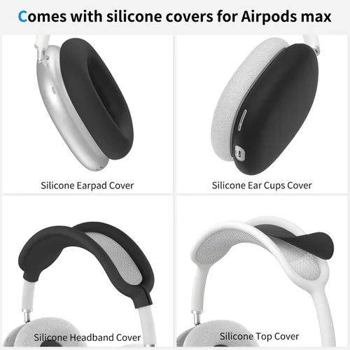 Miniatura 4 de Funda rígida para AirPods Max con modo de sueño, funda de transporte para auriculares con almohadillas de silicona para AirPods