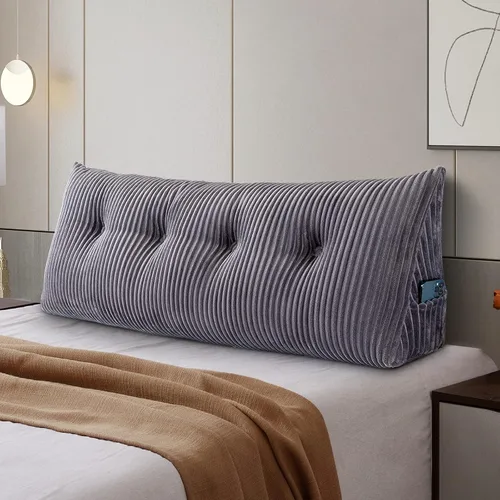 Miniatura 10 de Almohada Grande para Cabecero Almohada de Cuña para Cabecero Almohada de Descanso para Cama Almohada de Lectura Refuerzo Almohada Triangular