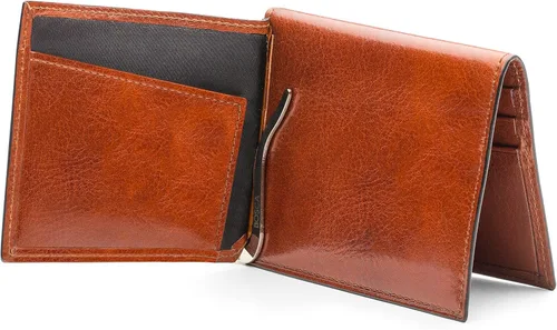 Miniatura 3 de Bosca Clip de cuero para hombre con bolsillo, Ámbar, Colección Old Leather - Clip para dinero con bolsillo