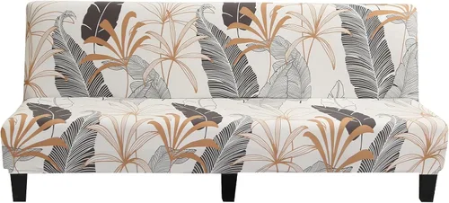 Miniatura 22 de MIFXIN Funda elástica para sofá cama sin brazos, funda de elastano para futón, plegable, sin reposabrazos, protector de muebles para sofá cama