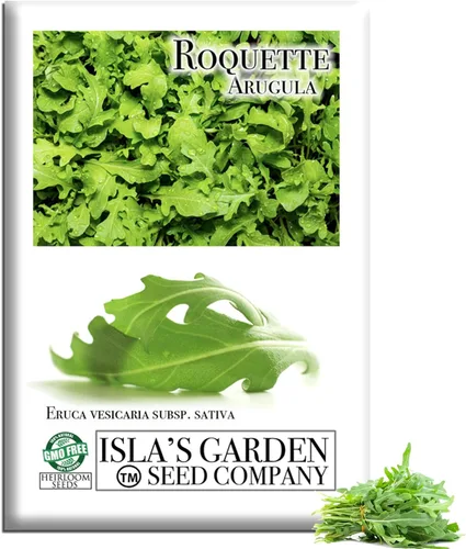 Semillas "Roquette Rúcula" para plantar, más de 1000 semillas tradicionales por paquete, semillas sin OMG, (semillas de jardín de Isla), nombre