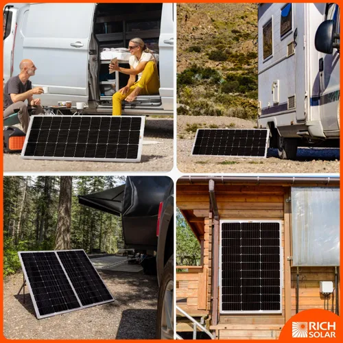 Miniatura 6 de RICH SOLAR Panel solar monocristalino de celda 9BB de 100 vatios, 12 voltios, batería de carga de módulo solar de alta eficiencia para caravana