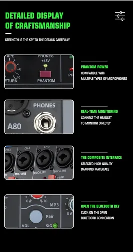 Miniatura 6 de Mezclador profesional de la serie B para grabación de DJ Stage Karaoke aplicación de música con unidad USB para entrada de grabación de computadora
