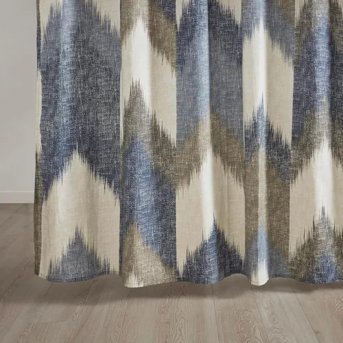 Miniatura 6 de INK+IVY Alpine - Cortina de ducha de algodón impresa con patrón abstracto moderno, lavable a máquina, decoración de baño para el hogar, 72 x 72 Azul