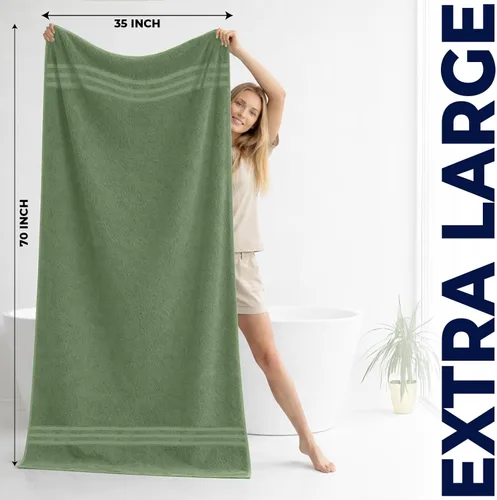 Miniatura 3 de DAN RIVER Paquete de 2 toallas de baño extra grandes de 35 x 70 pulgadas, toallas de baño grandes para adultos, juego de toallas de gran