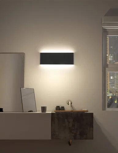 Miniatura 5 de JOOSENHAUSE Lámparas de pared LED negras de 16" para dormitorio, interior, pasillo, modernas, mini luces de tocador de baño 14W 4000K, lámpara