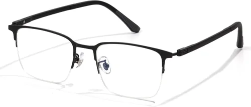 Miniatura 7 de ZanyLen Blue Light Blocking Glasses Men Computer Gaming Glasses Rectangle Metal Semi-rimless Frame