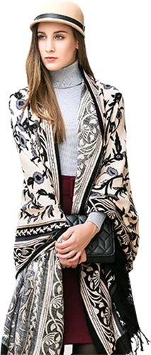 Miniatura 195 de DANA XU Manta de pashmina extragrande 100% de lana merina, bufanda de viaje, bufanda de cachemira para mujer, otoño e invierno, chal de gran