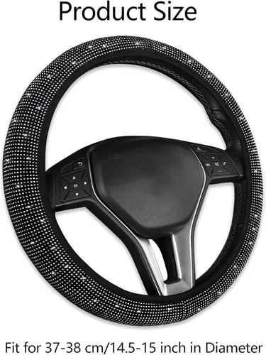 Miniatura 6 de Funda de volante brillante con diamantes y 2.75 pulgadas de posavasos para portavasos, accesorios interiores de automóviles, SUV para mujeres