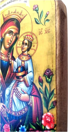 Miniatura 4 de Icono de madera ortodoxa griega de madera ortodoxa griega hecha a mano de la Virgen María, la rosa unwithering / MP2