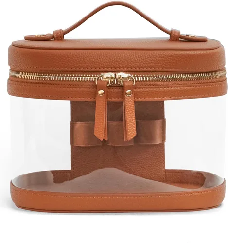 Miniatura 40 de Bolsa de maquillaje transparente Popvibe, estuche de cosméticos de viaje con cremallera, bolsa de aseo transparente con cremallera, organizador Malva