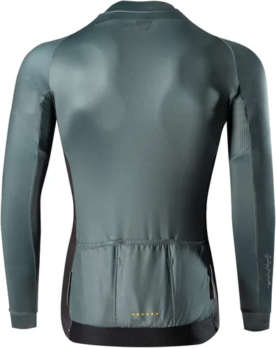 Miniatura 6 de Santic - Camiseta de ciclismo para hombre, manga larga, reflejante, cremallera completa, con bolsillos