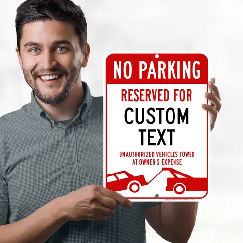 Miniatura 2 de My Sign Center - Letrero personalizado de no estacionamiento, letrero de estacionamiento reservado personalizado para negocios, 10 x 14 pulgadas