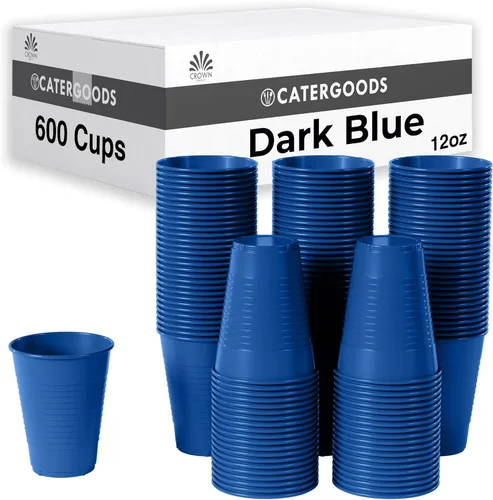Miniatura 26 de Party Solids Vasos de plástico negros - 12 onzas, paquete de 100