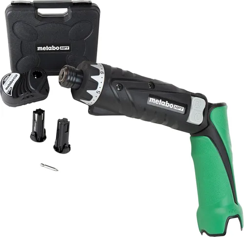 Metabo HPT - Juego de destornillador inalámbrico de iones de litio de 3,6 V, destornillador de potencia compacto y liviano con 2 baterías de 1,5 Ah