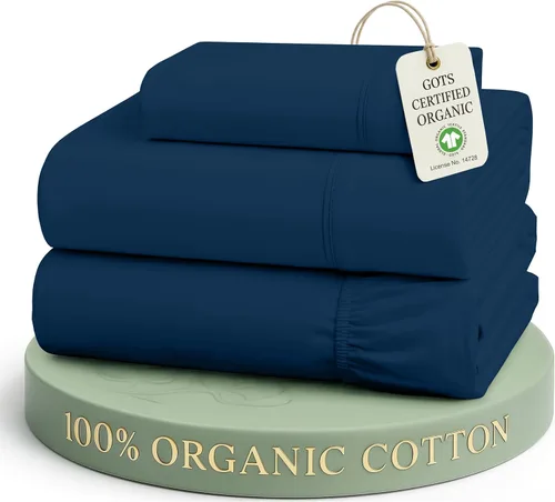 Miniatura 60 de Lane Linen Sábanas de cama tamaño Queen, juego de sábanas 100 % algodón orgánico, sábanas refrescantes suaves tamaño Queen, juego de sábanas Queen