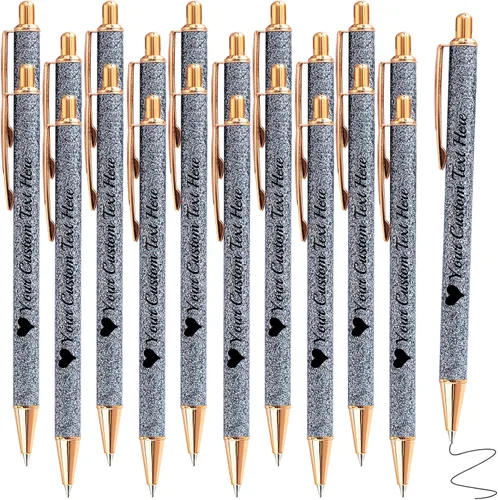 Miniatura 67 de Hasta 100 bolígrafos personalizados a granel con nombre, bolígrafo con purpurina personalizable, logotipo de negocios, mensaje de texto, regalo
