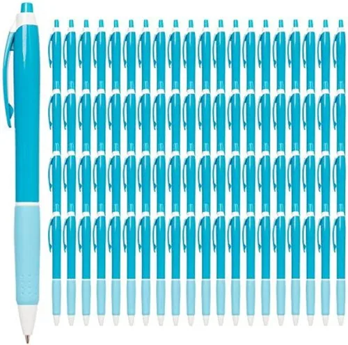 Miniatura 8 de Simply Genius Bolígrafos retráctiles, paquete de 100 unidades, colores surtidos de barril, tinta negra, punta mediana de 0.039 in, bolígrafos a