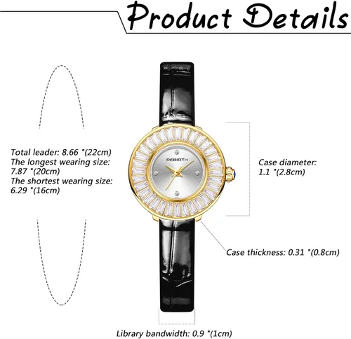 Miniatura 7 de Avaner Reloj de cara pequeña para mujer, reloj de cuero ultra delgado, reloj de pulsera de cuarzo analógico, reloj de vestir elegante para mujer