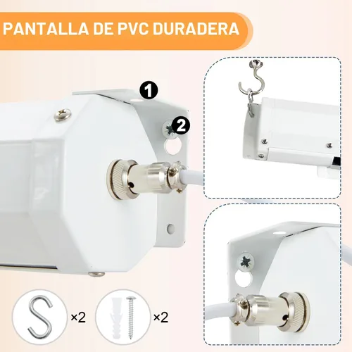 Miniatura 6 de YODOLLA Pantalla de Proyector Motorizada de 72", 16:9, 4K HD Desplegable Retráctil, Pantallas de Proyección Eléctricas Automáticas de Pared y Techo