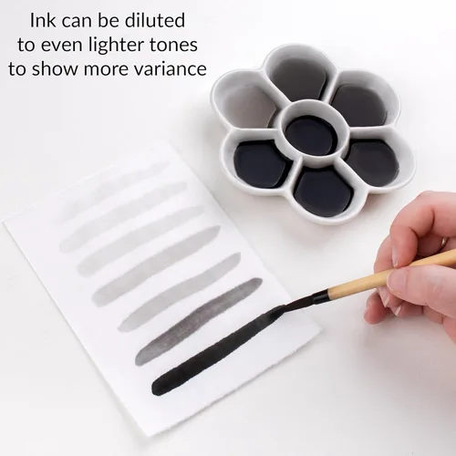Miniatura 3 de Yasutomo Bokuju Tinta líquida – Tinta Sumi de 2 oz para caligrafía y obras de arte – Tinta de dibujo negra para uso con pinceles de tinta japoneses