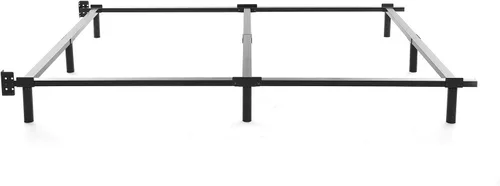Miniatura 4 de Estructura de cama de metal de 9 patas, tamaño Queen, 18 cm, para juego de colchón y tarima, color negro, Metal, Negro
