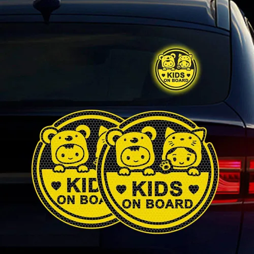 Miniatura 17 de Adhesivo para automóvil de bebé a bordo, 2 unidades, para niños a bordo, súper fuerte, reflectante, para dos bebés en el automóvil, calcomanías