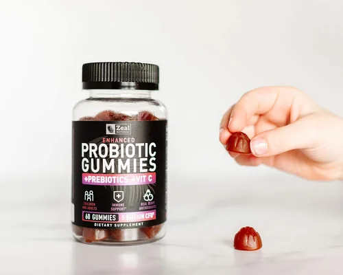 Miniatura 8 de Gomitas probióticas para adultos y niños (60 unidades 5 mil millones de UFC) con antioxidantes de bayas orgánicas y vitamina C para apoyo