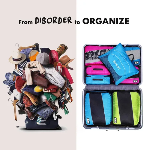 Miniatura 8 de Cubos de embalaje para bolsas de equipaje, accesorios de viaje duraderos con etiqueta de ropa