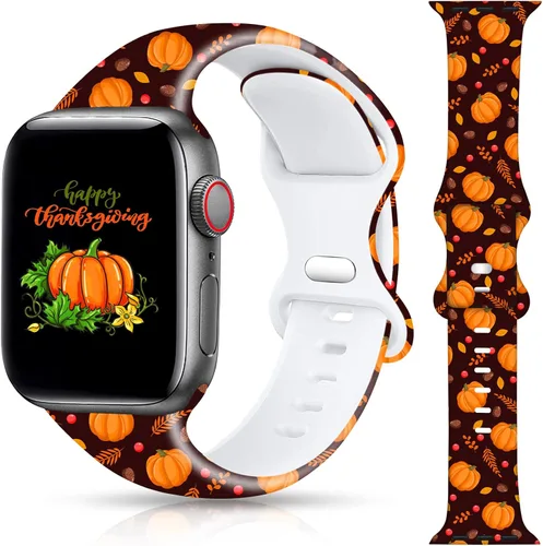 Miniatura 19 de Correa de reloj de Navidad para Halloween compatible con Apple Watch Band de 1.496 in, 1.575 in, 1.614 in, 1.654 in, 1.732 in, 1.772 in, iWatch