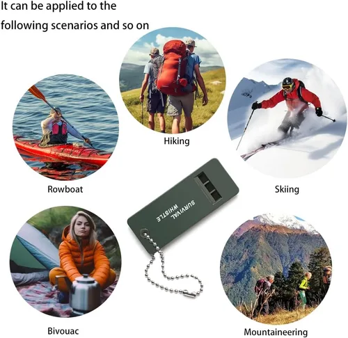 Miniatura 3 de 15 silbatos de emergencia, silbato de seguridad para exteriores, camping, senderismo, canotaje, caza, pesca, mochilero, kayak, rescate para niños