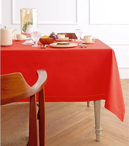 Miniatura 6 de Solino Home Mantel cuadrado de lino y algodón con vainica, 52 x 52 pulgadas, lavable a máquina para verano, 4 de julio