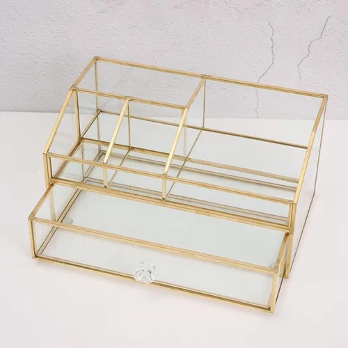 Miniatura 4 de Soporte para brochas de maquillaje de cristal, organizador de brochas de maquillaje, caja de exhibición de joyas, elegante organizador de maquillaje