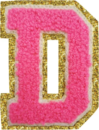 Miniatura 58 de SPRT - Parches de letras de chenilla universitaria con purpurina, parche de letras blancas para planchar con letras del alfabeto para disfraz