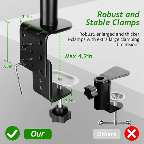Miniatura 6 de Brazo de Micrófono de Pluma, Soporte de Micrófono Aéreo Ajustable con Altura con Elevador de Extensión para Shure SM7B Blue Yeti HyperX QuadCast S