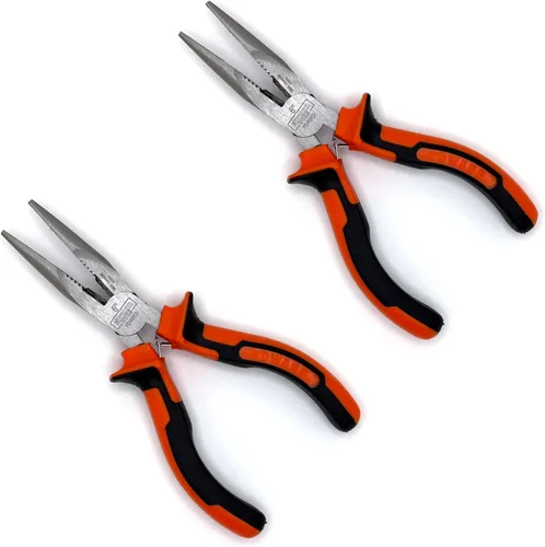 Miniatura 5 de Edward Tools Pro-Grip - Alicates de punta de aguja de 6 pulgadas, mandíbulas de acero al carbono duro, diseño con resorte para un uso más fácil