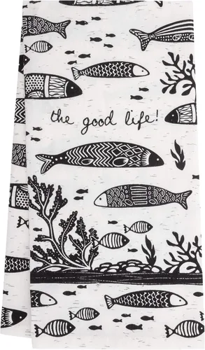 Miniatura 22 de Karma Gifts - Toalla de té bohemia en blanco y negro, algodón, elefante, 18 x 22 pulgadas