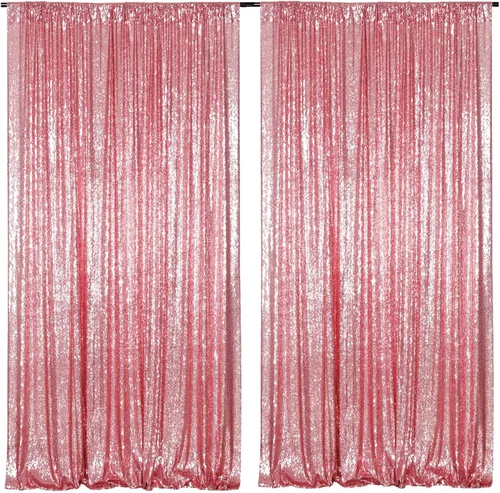Miniatura 15 de Poise3EHome Cortinas de Fondo de Lentejuelas Verde Azulado, 4 PCS Paneles de Lentejuelas de 3FT x 8FT para Telón de Fondo, Cortinas de Fondo