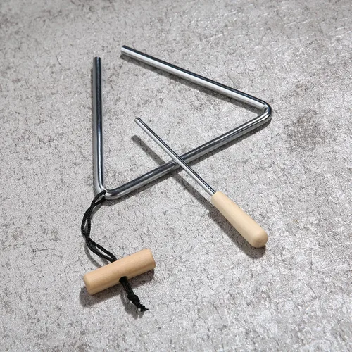 Miniatura 5 de Instrumento musical del triángulo de 6 pulgadas, campana de acero de la percusión del triángulo con el delantero