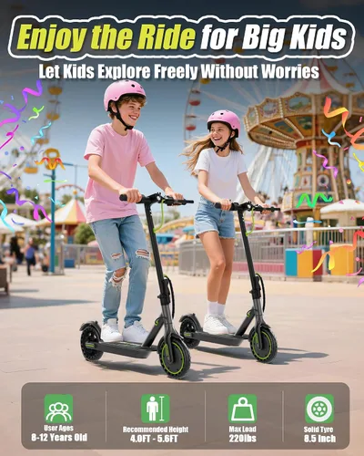 Miniatura 3 de MAXSHOT Electric Scooter Adults & Big Kids, Top Speed 9/16/19MPH, 10/12/16/19Miles Range, 6.5"/8.5" Tires Folding Escooter, APP Control Negro