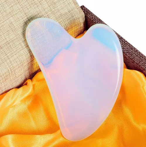 Miniatura 5 de Herramienta de cuarzo natural con forma de corazón de cristal Gua Sha, herramienta de masaje de spa, herramienta de masaje facial para cuello