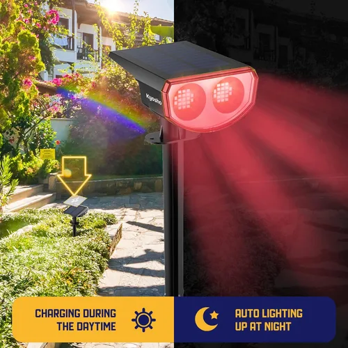 Miniatura 4 de Kyosho - Focos solares de color para exteriores, 9 modos de iluminación, luces de Halloween y Navidad, 38 LEDs, cambio de color, impermeables, RGBW