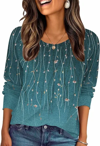 Miniatura 11 de Zeagoo Blusas de otoño para mujer, camisas de manga larga, blusas casuales de algodón, blusas plisadas elegantes 2025