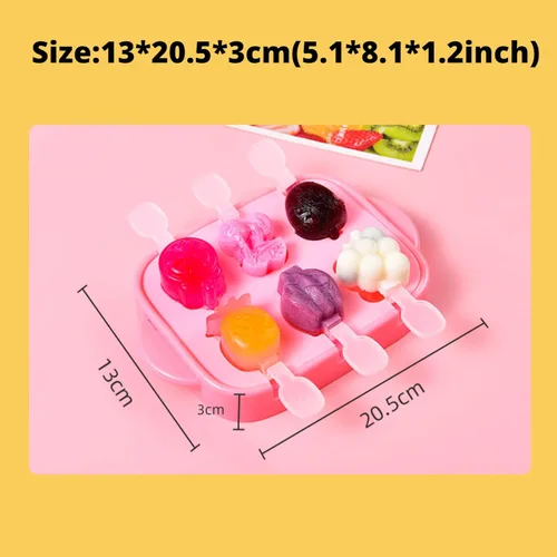 Miniatura 5 de Moldes de paletas de 6 piezas, moldes para paletas de hielo, molde de silicona sin BPA, para helados, pequeño, para congelador, hecho en casa