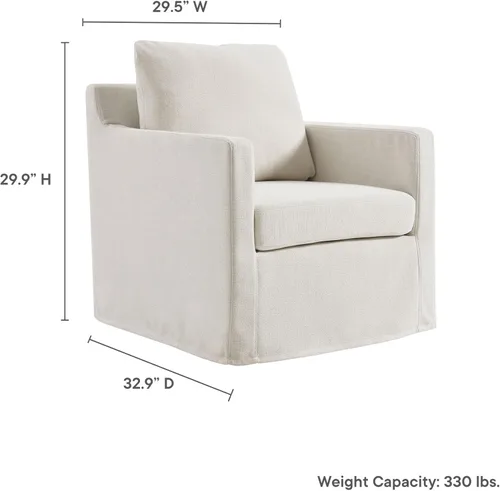 Miniatura 3 de Modway Serene - Sillón giratorio en sal - Silla tapizada de tela moderna - Sillón cubierto - Silla giratoria para sala de estar o dormitorio Salt