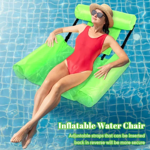 Miniatura 5 de Blueweenly Paquete de 4 flotadores de piscina para adultos, hamaca inflable, silla de descanso para piscina, playa, fiesta, lago, verano