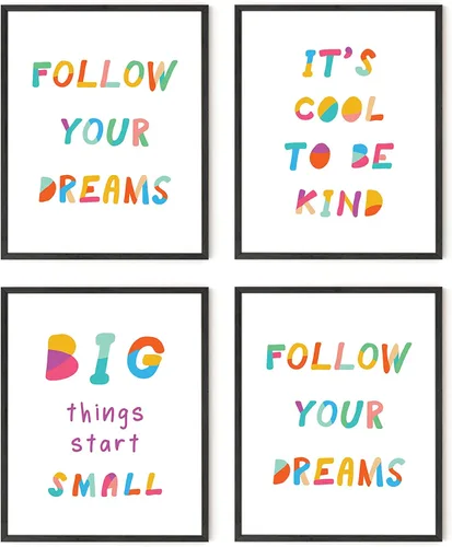 HAUS AND HUES Citas inspiradoras para niños (sin marco, motivacionales, 8L x 10W)